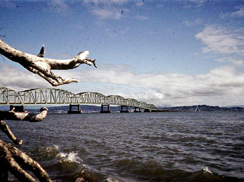 View of Astoria bridge to Oregon, spanning the Columbia River