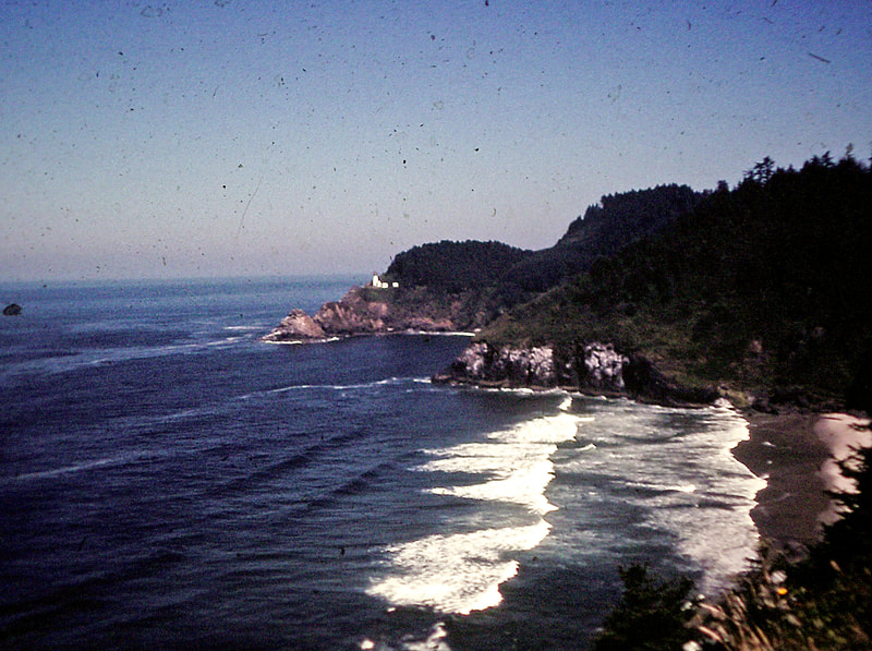 Heceta Head Lighthouse view, 13 miles south of Yachats, OR